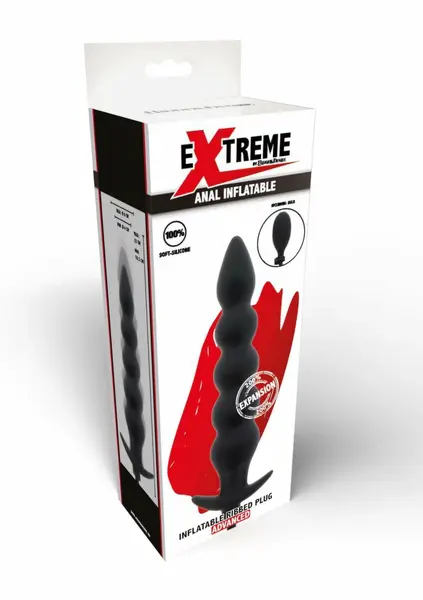 Extreme Advance надуваем релефен анален разширител, черен, регулируем