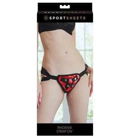 Sportsheets Phoenix Adjustable Strap-On Harness Red Universal Fit