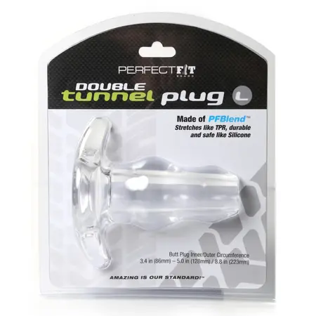 Perfect Fit Double Tunnel Plug Large Intimate System Clear 11.4 cm