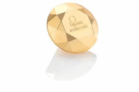 Bijoux Indiscrets Twenty One Vibrating Diamond - Gold-Plated Massager, 4.6x6.5cm