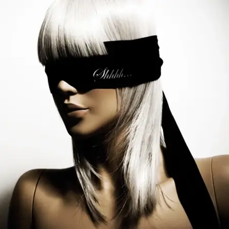 Bijoux Indiscrets Shhh Soft Satin Blindfold Black Adjustable Strap
