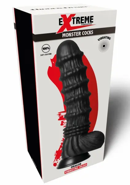 Dragon Monster Silicone Model with Suction Base, Vibrating, Large Size