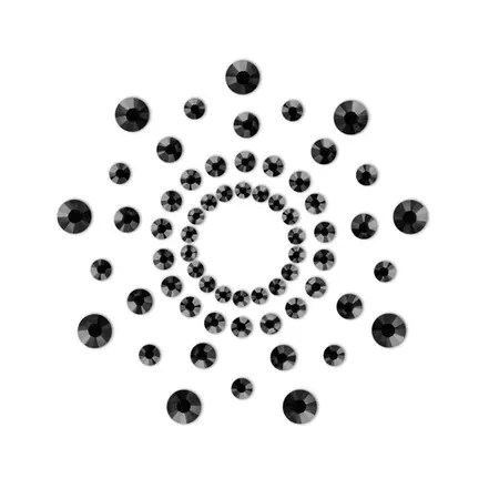 Bijoux Indiscrets Mimi Black - Decorative Rhinestone Body Stickers, 2 pcs