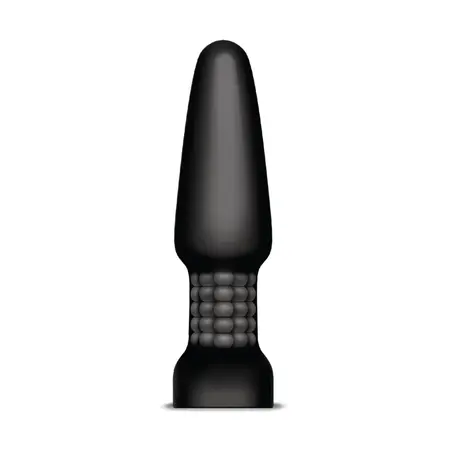 b-Vibe Rimming Plug 2 Black - Rotating Beads, Vibrating Tip, 15.2 cm