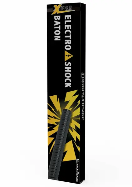 HIDDEN DESIRE Electro Shock Baton USB Rechargeable Black 28cm