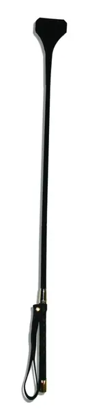 Sportsheets The Seducer Y-Tip Leather Crop 66cm Long Handle Black