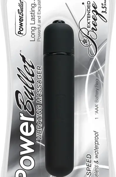 PowerBullet Extended Breeze Black - Compact Waterproof Vibrating Massager