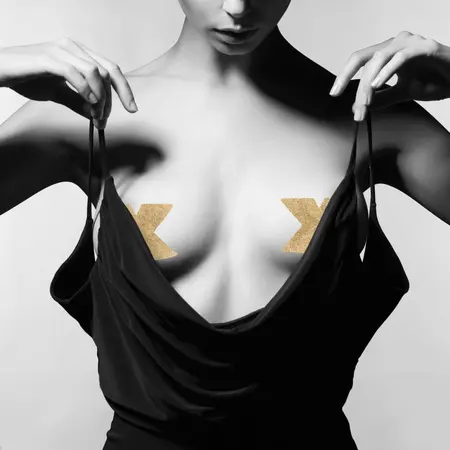 Bijoux Indiscrets Flash Cross Gold - Decorative Body Art Stickers, Reusable