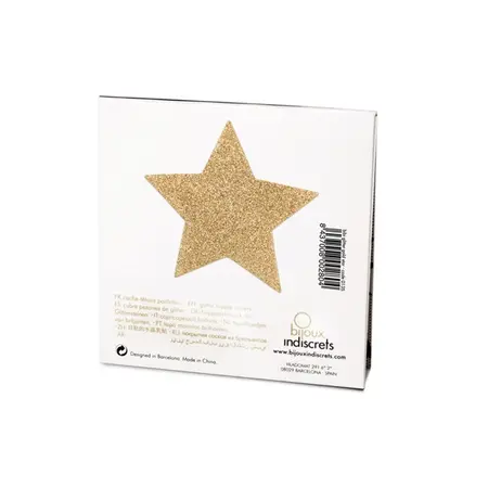 Bijoux Indiscrets Flash Star Gold - Reusable Shimmering Body Decals