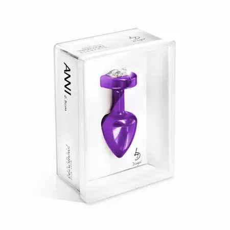 Diogol Anni R Aluminium Plug 25mm Heart Shape Purple Swarovski