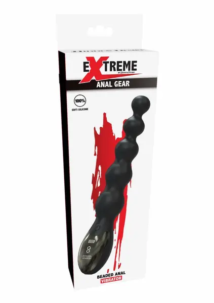 Extreme Anal Power силиконов анален вибратор с топчета, черен