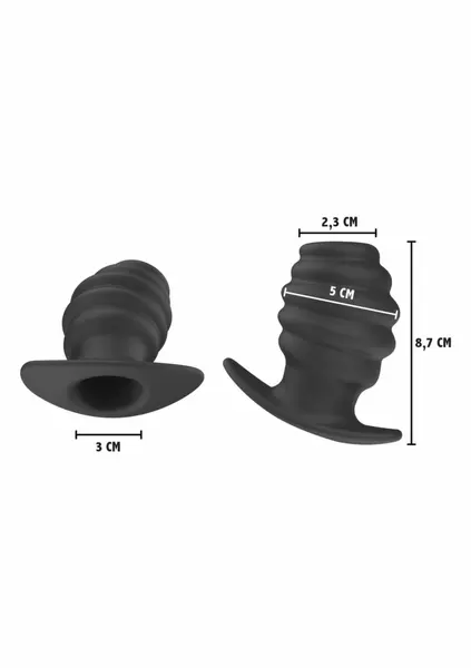 Hidden Desire Invader Open Plug Large Silicone Black 100% Pure Material