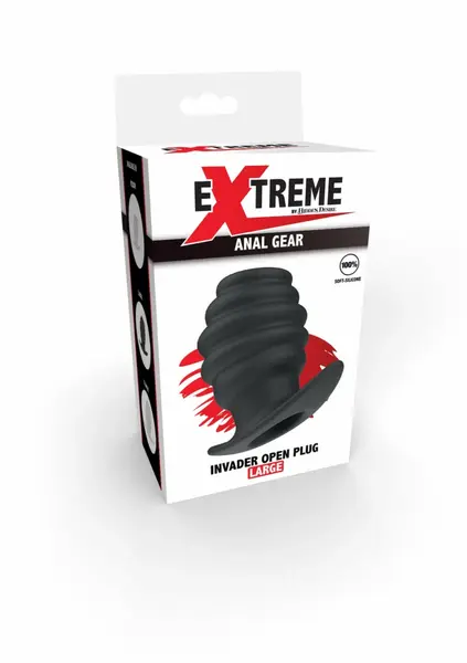 Hidden Desire Invader Open Plug Large Silicone Black 100% Pure Material