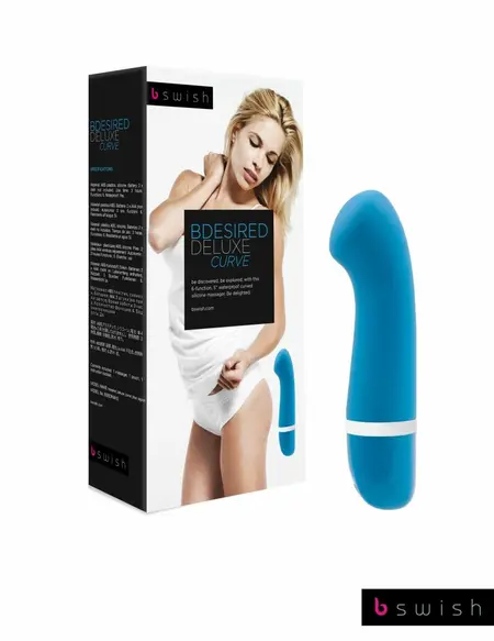 B Swish Bdesired Deluxe Curve Blue Lagoon Silicone Stimulator 15.2cm