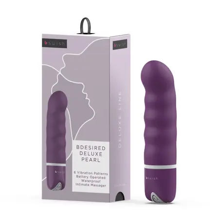 B Swish bdesired Deluxe Pearl Massager 6-Function Royal Purple Silicone