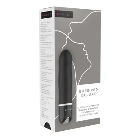 B Swish bdesired Deluxe Intimate Massager Black 15.2cm 6-Mode Silicone