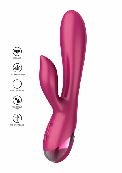 Xocoon Endless Love Vibrator Flexible Dual Motor Silicone Pink