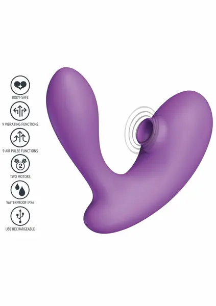 DuoVibe I вакуумен стимулатор за клитор и точка G, розов