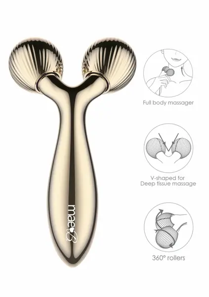 Mae B. Contour Sculpting Roller V-Shaped Massager, Ergonomic ABS Design