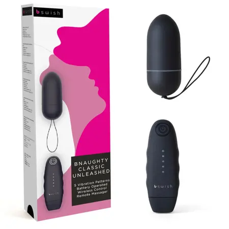 B Swish bnaughty Classic Unleashed Remote Bullet Black 5 Modes