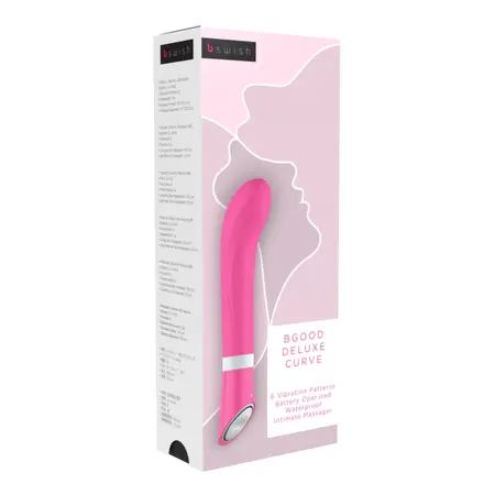 B Swish bgood Deluxe Curve Petal Pink Silicone Massage Device 19.3cm