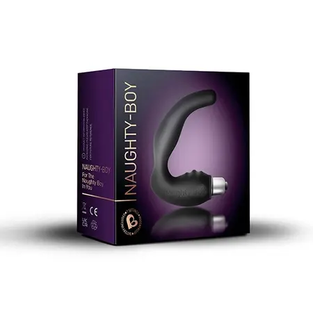 Rocks-Off Naughty-Boy 7-Speed Silicone Massager Black 95x115mm