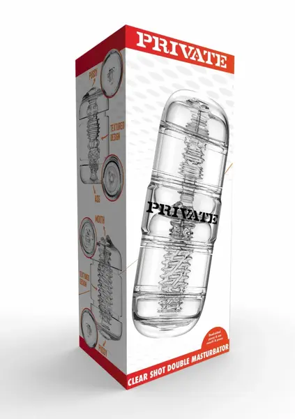 PRIVATE Clear Shot Double-Sided Visual Intimate Machine Transparent Case