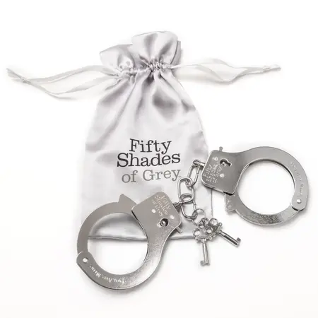 Fifty Shades of Grey Steel Handcuffs You Are Mine - Secure Design, 26.7 cm