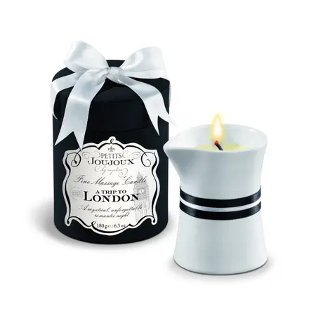 Petits Joujoux Massage Candle London 180g - Rhubarb & Amber Scent