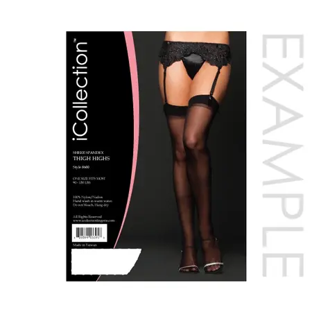 iCollection Thigh High Nude - Elegant Nylon-Spandex Stockings