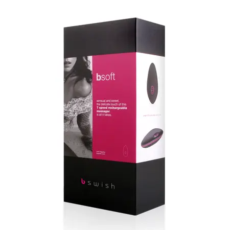 B Swish bSoft Premium Handheld Massager Black Magenta 7 Modes