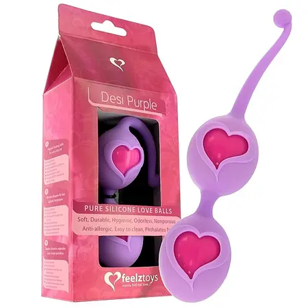 FeelzToys Desi Kegel Exercise Balls Purple - Medical-Grade Silicone 3.9cm