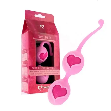 FeelzToys Desi Pink - Kegel Exercise Balls, Medical-Grade Silicone, 3.9 cm