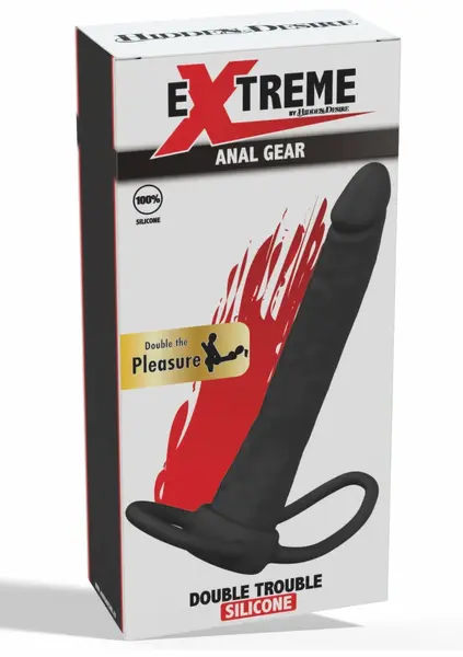 Extreme Double Trouble Silicone Dual-Use Anal Gear Black 8713221840837