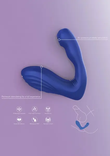 Xocoon Alpha Arouser Air System Intimate Massager Black Remote IPX7