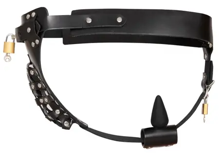 ZADO Men's Leather Jockstrap Black - Adjustable, Lockable, Metal Accents