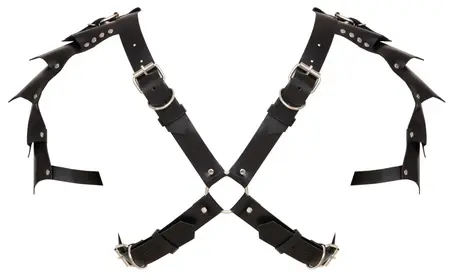 ZADO Men's Leather Chest Harness S-L Adjustable Black Buckle Design