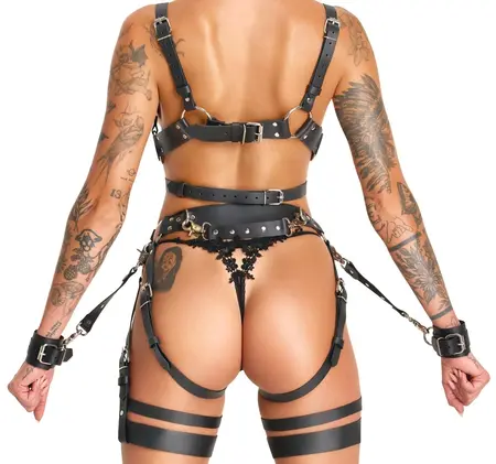 ZADO Leather Harness Set S/M - Premium Adjustable Multi-Piece System
