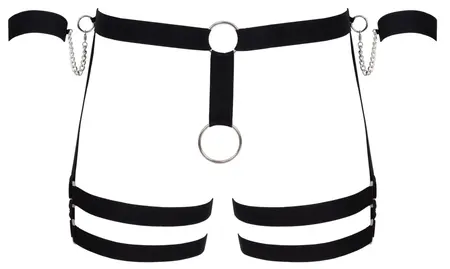 Svenjoyment Men's Harness L/XL with Adjustable Thigh Straps & Handcuffs