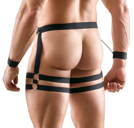 Svenjoyment Men's Harness 2XL/3XL Adjustable Hip System with Cuffs