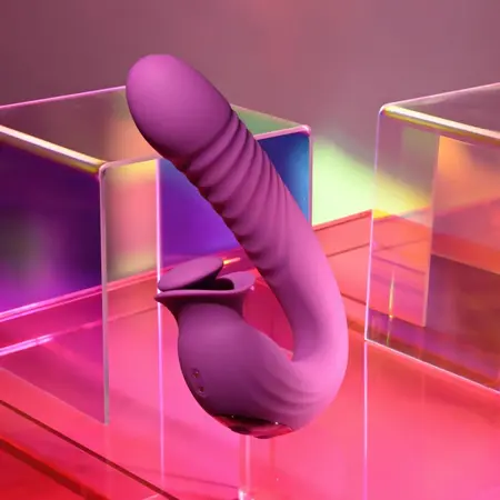 Evolved Deep Ecstasy Rabbit Vibrator Magenta - Thrusting & Rotating System