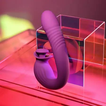 Evolved Deep Ecstasy Rabbit Vibrator Magenta - Thrusting & Rotating System