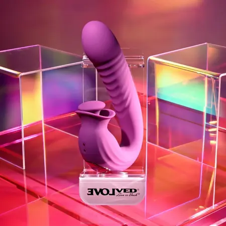 Evolved Deep Ecstasy Rabbit Vibrator Magenta - Thrusting & Rotating System