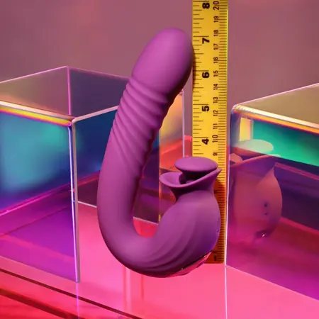 Evolved Deep Ecstasy Rabbit Vibrator Magenta - Thrusting & Rotating System