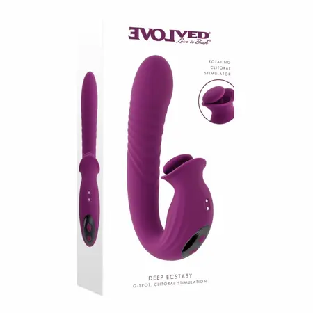 Evolved Deep Ecstasy Rabbit Vibrator Magenta - Thrusting & Rotating System