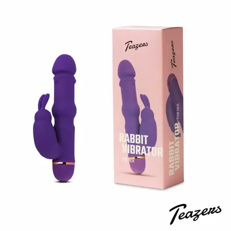 Teazers Silicone Rabbit Vibrator Purple 20-Function Flexible Model