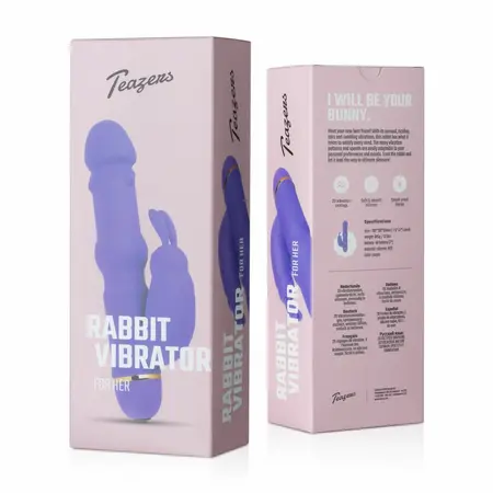 Teazers Silicone Rabbit Vibrator Purple 20-Function Flexible Model