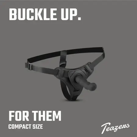 Teazers Silicone Strap-On Set Black Adjustable Harness 110cm