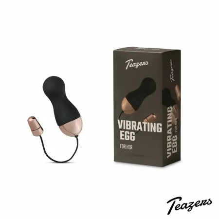 Teazers Vibrating Egg Black Remote Control 10 Modes Rechargeable