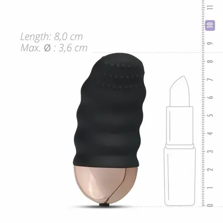 Teazers Ribbed Vibrating Egg Black Wireless Remote 10 Modes
